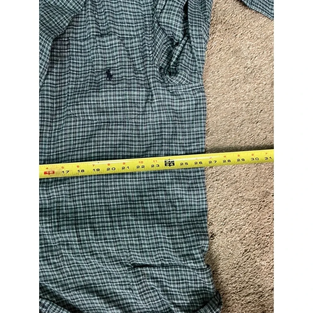 NWT‎ Vintage Ralph Lauren Polo Robe Mens Blue Check Plaid Logo Pony Size L/XL
